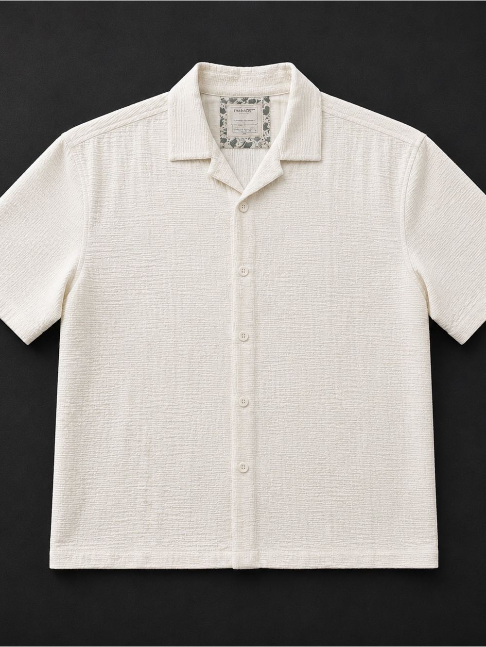 2/30$ NEW 🧔🏻‍♂️| Off-White Textured Camp Collar Cabana Shirt XL